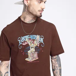 glitchez Street Touch Graphic Printed Relaxed Fit T-shirt-image-63