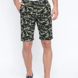 Basics Men Green Printed Regular Fit Regular Shorts-picture-29