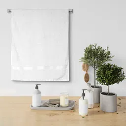 Urban Magic White Solid 225 GSM Bath Towel-image-24