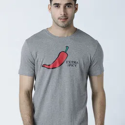 Huetrap Men Grey & Red Printed Round Neck T-shirt-picture-38