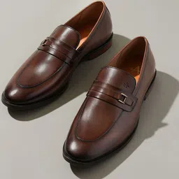 Arrow Men Leather Round Toe Formal Loafers-image-13