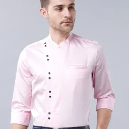 HIGHLANDER Men Pink Slim Fit Solid Casual Shirt-picture-22
