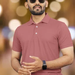 VeBNoR Men Solid Polo Collar Casual T-shirt-picture-29