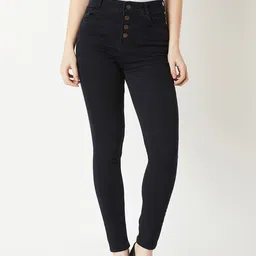 Miss Chase Women Black Skinny Fit High-Rise Clean Look Jeans-picture-11