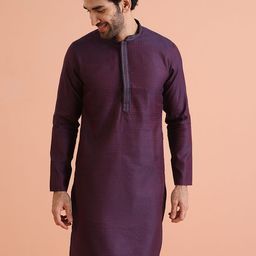 KISAH Men Jacquard Regular Fit Ethnic Motifs Kurta-picture-24