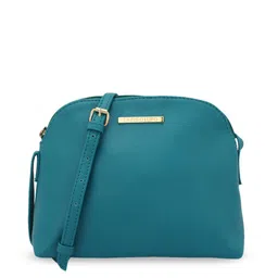 Lapis O Lupo Turquoise Blue Solid Sling Bag-image-2