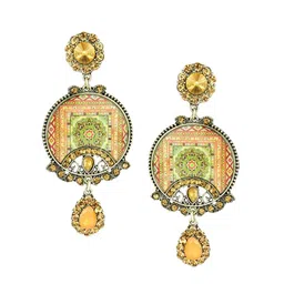 DESI COLOUR Gold-Toned Contemporary Drop Earrings-image-4