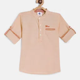 TONYBOY Boys Orange Solid Pure Cotton Casual Shirt-picture-43