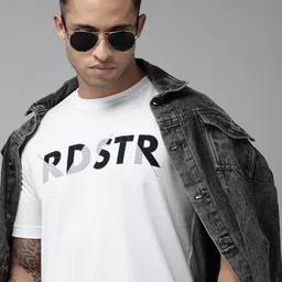 Roadster Men White Typography Printed Pure Cotton T-shirt-picture-18