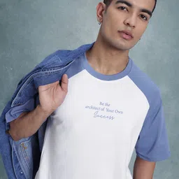 The Roadster Life Co. Contrast Sleeve Pure Cotton Relaxed T-shirt-picture-41