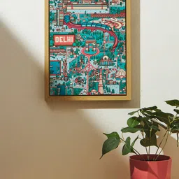 Chumbak Red & Green Delhi Dreams Canvas Wall Art-picture-10