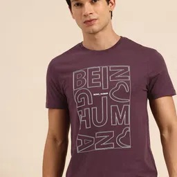 Being Human Pure Cotton Brand Logo Printed Slim Fit T-shirt-picture-18