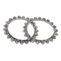 Silvermerc Designs Set Of 2 Silver-Plated Oxidised Bangle-Style Bracelets-picture-33
