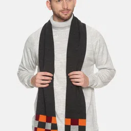 513 Men Charcoal Grey Solid Muffler-picture-22