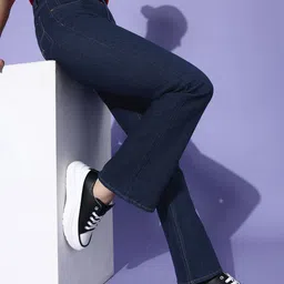 Roadster Women Navy Blue Bootcut High Rise Stretchable Jeans-image-57