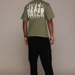 Roadster The Life Co. Pure Cotton Typography Printed Back Round Neck T-shirt-picture-33