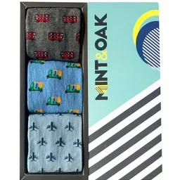 Mint & Oak Men Pack Of 3 Assorted Calf-Length Socks-picture-32