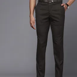 Raymond Men Checked Slim Fit Trousers-image-80