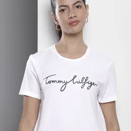 Tommy Hilfiger Brand Logo Printed Pure Cotton T-shirt-picture-12