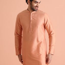 KISAH Men Mandarin Collar Regular Solid Kurta-picture-28