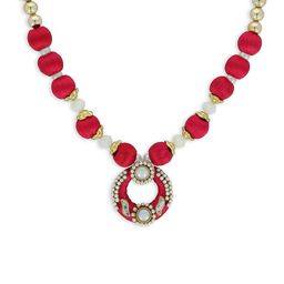 AKSHARA Girls Red & Gold-Plated Handcrafted Necklace-picture-40