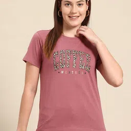Hang and wear Women Typography Printed Pure Cotton T-shirt-image-42