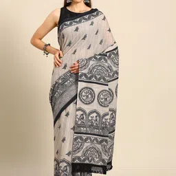 BUTA BUTI Ethnic Motifs Printed Pure Cotton Saree-picture-21
