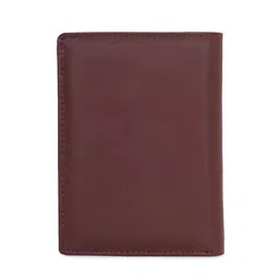 Kara Men Brown Solid Three Fold Leather Wallet-picture-5