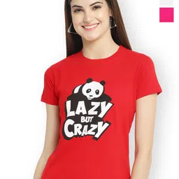 Fabflee Women Multicoloured 3 Printed T-shirt-image-49