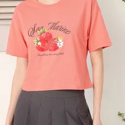 DressBerry Urban Chic Graphic Printed Boxy T-shirt-image-19