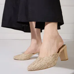 Inc 5 Women Pointed Toe Textured Block Heels Mules-image-14