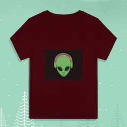 RCPL Bad Monkey Kids Maroon Alien Printed Slim Fit Cotton T-shirt-picture-34