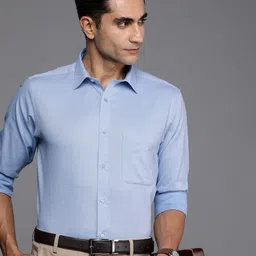 Raymond Pure Cotton Self Design Slim Fit Textured Formal Shirt-image-44