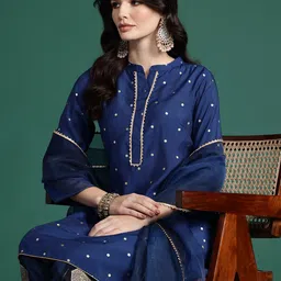 Sangria Printed Gotta Patti Kurta with Salwar & With Dupatta image 1