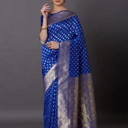 Mitera Blue Woven Design Kanjeevaram Saree-picture-11