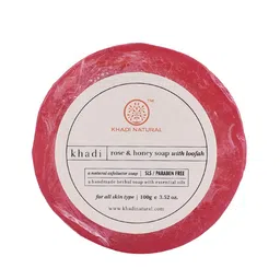 Khadi Natural Unisex Rose & Honey Loofah Sustainable Soap 100 g-picture-2
