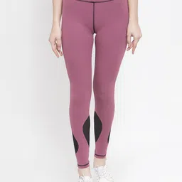 Boston Club Women Purple Solid Sports Tights-image-85