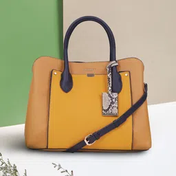Accessorize London Women's Faux Leather Yellow Tessa Work Tote Bag-picture-32