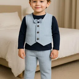 Ninas Boys Self Design 3-Piece Suit With Bow Tie-picture-12