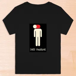 RCPL Bad Monkey Kids Black Self Control Printed Cotton Slim Fit T-shirt-picture-24