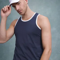 The Roadster Life Co. Contrasting Edges Pure Cotton Regular Fit Tank T-shirt-picture-51