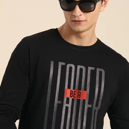 Bewakoof Men Black Leader Printed Round Neck Pure Cotton T-shirt-picture-21