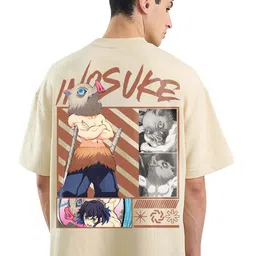 MEGAKART Men Beige Pure Cotton Printed Tshirts-picture-12