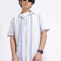 glitchez Chill Stripes Cuban Collar Shirt-picture-22