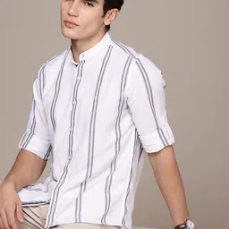 French Connection Slim Fit Striped Pure Cotton Casual Shirt-picture-13