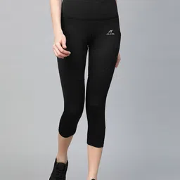 Alcis Women Black Solid Cropped Training Tights-picture-35