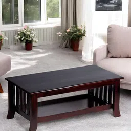 Ikiriya Red Wooden Dark Walnut Finish Rectangle Coffee Table-picture-34