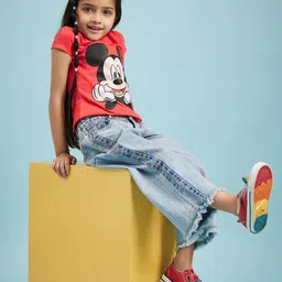 Disney by Wear Your Mind Girls Red Printed T-shirt-picture-32