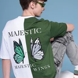 HERE&NOW Printed Drop-Shoulder Sleeves Oversized Pure Cotton T-shirt-picture-26