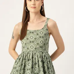 FERANOID Ethnic Print Pure Cotton Peplum Top-picture-14